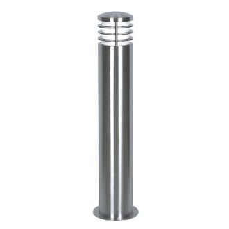 Netlighting Sandbanks 1 Light Outdoor Bollard Light Stainless Steel IP44 E27 in Grey