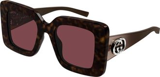 Gucci Sunglasses, female, Brown, Size: 49 MM Gg2025S Sunglasses