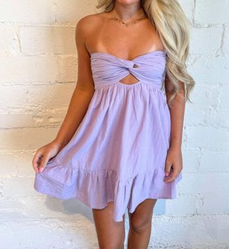 Cotton Candy L.A. Summer Nights Romper Dress In Lavender