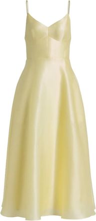 Alberta Ferretti Abito midi con spalline e scollo a V - Giallo