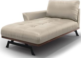 CXL by Christian Lacroix Echtleder Designer Chaiselongue Olivier, Hellgrau