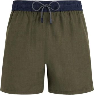 Vilebrequin Ultrafijne Zwemshorts van Merino Wol Super 120s - Heren - Strandmode - Groen - 2XL - Wol - Badmode