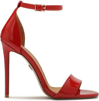 Kazar Rode gelakte sandalen met ingebouwde hak - Dames - Sandalen met hakken - Rood - 36 EU - Leer - Schoenen