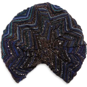 Missoni Sequin Knit Head Wrap in 0001 Black Multi at Nordstrom