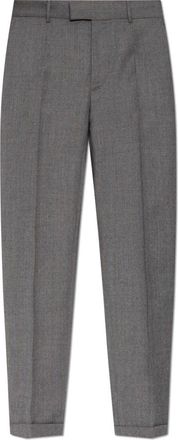 Dolce & Gabbana Wollen broek - Heren - Straight fit broeken - Grijs - 2XL - Wol - Broeken