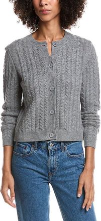 Forté Cashmere Cable Wool & Cashmere-Blend Cardigan