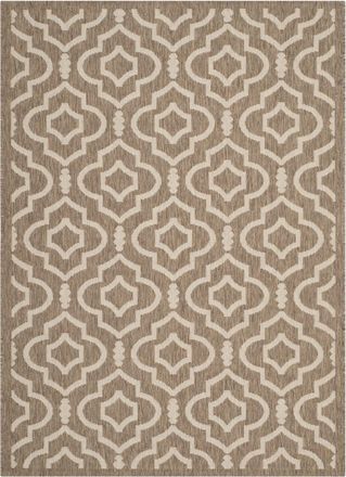 Safavieh Alfombra enrejado de polipropileno marr&oacute;n/blanco, 122 x 170 cm