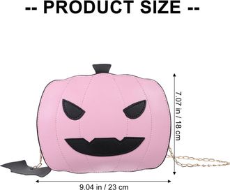 Supvox Halloween Pumpkin Crossbody Bag with Bat Pendant Sturdy PU Material Shoulder Bag for Women Everyday Use