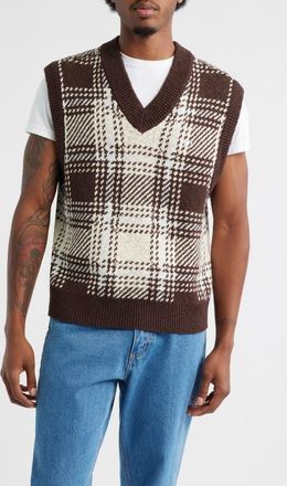 Obey Avon Plaid Sweater Vest in Vanilla Multi at Nordstrom, Size Xx-Large