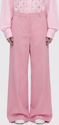 Msgm Pantaloni wide leg in popeline di cotone con vita media