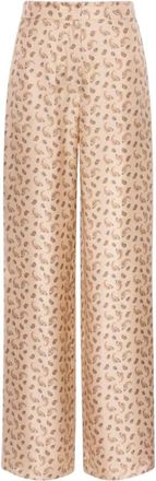 Max Mara Wide Broeken - Dames - Wijde Broeken - Beige - XS - Broeken
