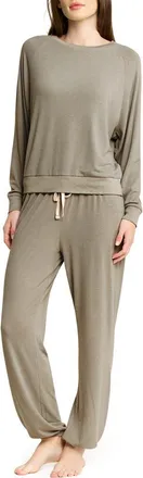 Honeydew Intimates Star Seeker Brushed Jersey Pajamas in Soft Olive at Nordstrom, Size X-Small