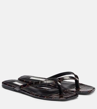 サンダル・ミュール Toteme 35mm Lizard print leather thong sandals TOTEME 35mm Lizard Print Leather Thong Sandals Toteme