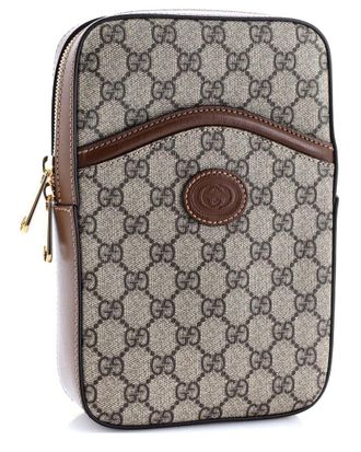 Gucci Interlocking G Patch Sling Bag Gg Coated Canvas Small (Authentic Pre-Loved)