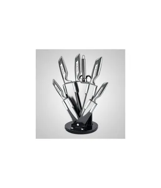 Trade Shop Trade Shop - Set 8 Cuchillos De Cocina De Acero Tijeras Para Carne Linea Royalty Afilador De Cuchillos