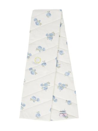 Martine Rose floral-print scarf - men - Recycled Polyester/Cotton - One Size - White