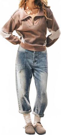 Mustard Seed Baggy Wide Leg Pants In Sand Wash