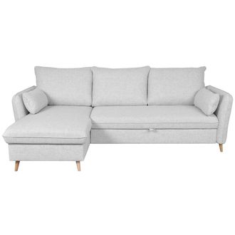 Miliboo Sof&aacute; Cama Con Chaise Longue A La Derecha Y Canap&eacute; Gris Claro - Driss