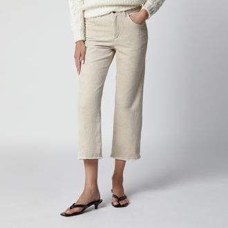 Isabel Marant Pantaloni capri &eacute;cru in velluto a costine