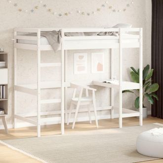 Berkfield Home Loft Bed without Mattress White 90x200 cm Solid Wood Pine