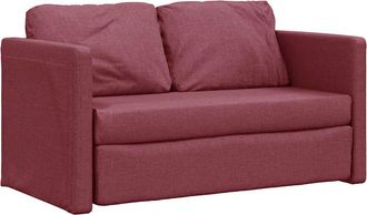 vidaXL Sof&aacute; Cama De Suelo 2 En 1 Tela Rojo Tinto 112x174x55 Cm Vidaxl