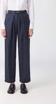 Loewe Pantaloni wide leg in seta con vita alta elasticizzata