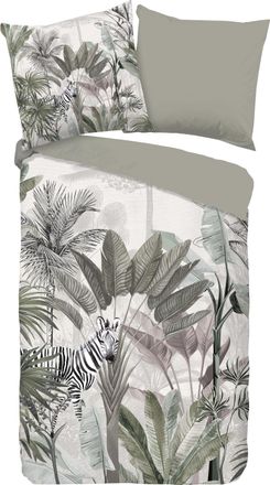 Good Morning Wendebettwäsche »Irene« 2 Stk. tlg. Baumwolle, 155x220, 2 Teilig, Reissverschluss, Wendeoptik, Tropen