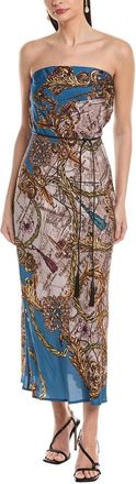 Marchesa Marchesa Rosa Strapless Twill Midi Dress
