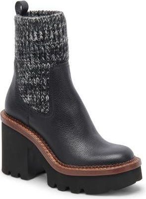 Dolce Vita Drago Platform Boot in Black Leather at Nordstrom Rack, Size 8.5
