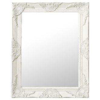 vidaXL Espejo De Pared Estilo Barroco Blanco 50x60 Cm Vidaxl