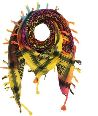 Freak Scene Kufiya - Tie dye-Batik-multicolored - black 01-40x40 inch - Shemagh - Arafat scarf Palestinian PLO Pali-scarf - 100% cotton