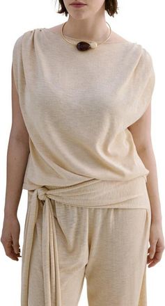 Mango Short Sleeve Fine Knit Sweater in Ecru at Nordstrom, Size X-Small