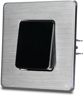 OEM Interruptor De Luz Individual Para Escaleras, Color Negro, Acero Cepillado