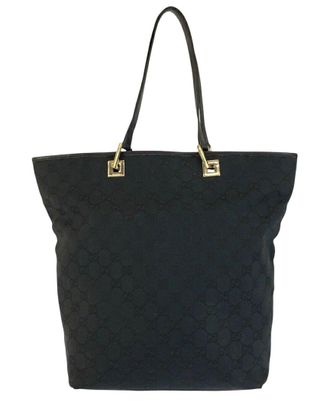 Gucci Black Gg Canvas & Leather Tote (Authentic Pre-Loved)