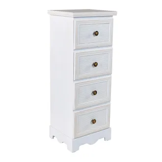 Wanderlust Deco Caj&oacute;nera De Madera Blanca 31x26x80