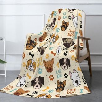 OEM Manta De Lana Con Estampado De Perro Adorable: Una Manta Suave Y Afelpada, Ideal Para Adultos, Ni&ntilde;os Y Mascotas. Mide 50 X 40 Pulgadas Y Est&aacute; Hecha De