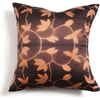 Studio Variously Folio Indigo Handcrafted Shibori Mulberry Silk Pillow - Cover + Insert in Indigo/brown at Nordstrom