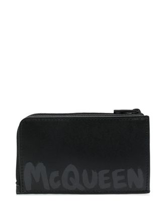 Alexander McQueen Portemonnee met logoprint - Zwart