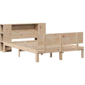 vidaXL Bookcase Bed without Mattress 150x200 cm King Size Solid Wood Pine Vidaxl