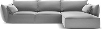 BLOOMINGLOFT 4-Sitzer Design Ecksofa Vanda mit Eckteil rechts - Samtbezug