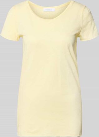 Rich & Royal T-Shirt mit Rundhalsausschnitt und Rollsaum in Hellgelb, Gr&ouml;&szlig;e XL