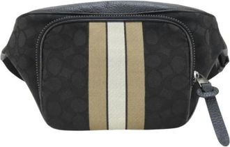 Coach Pre-owned Belt Bags, male, Black, Size: ONE SIZE Pre-owned Signature Canvas Leather Body Bag