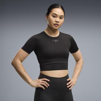 Puma T-shirt cropped PUMA x HYROX PWRMODE da donna, Abbigliamento, Nero, XXS