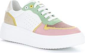 Bos. & Co. Fulton Colorblock Platform Sneaker in Pink/white Multi Lea at Nordstrom Rack, Size 10-10.5Us / 41Eu