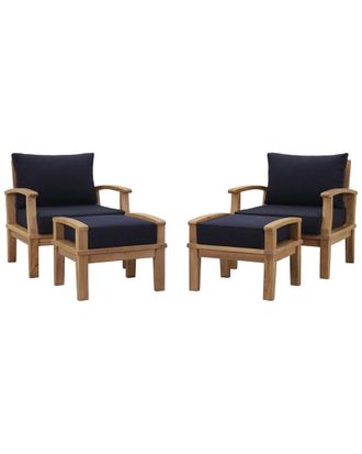 ModWay Discontinued Modway Marina 4Pc Outdoor Patio Premium Grade A Teak Wood Set