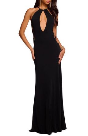 Ramy Brook Cutout Detail Body-Con Gown in Black at Nordstrom, Size Xx-Small