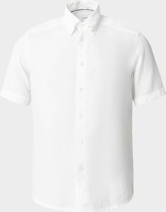 Eton Mens Signature Linen Contemporary Fit Short-Sleeve Shirt