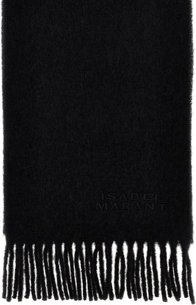 Isabel Marant Womens Black Alpaca Leather Scarf