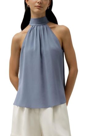 LilySilk Halter Neck Top in Crystal Blue at Nordstrom, Size 10