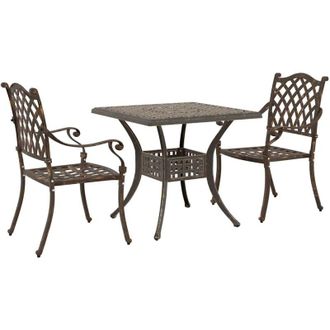 vidaXL Vidaxl Set De Bistro De Jard&iacute;n 3 Piezas De Aluminio Fundido Bronce